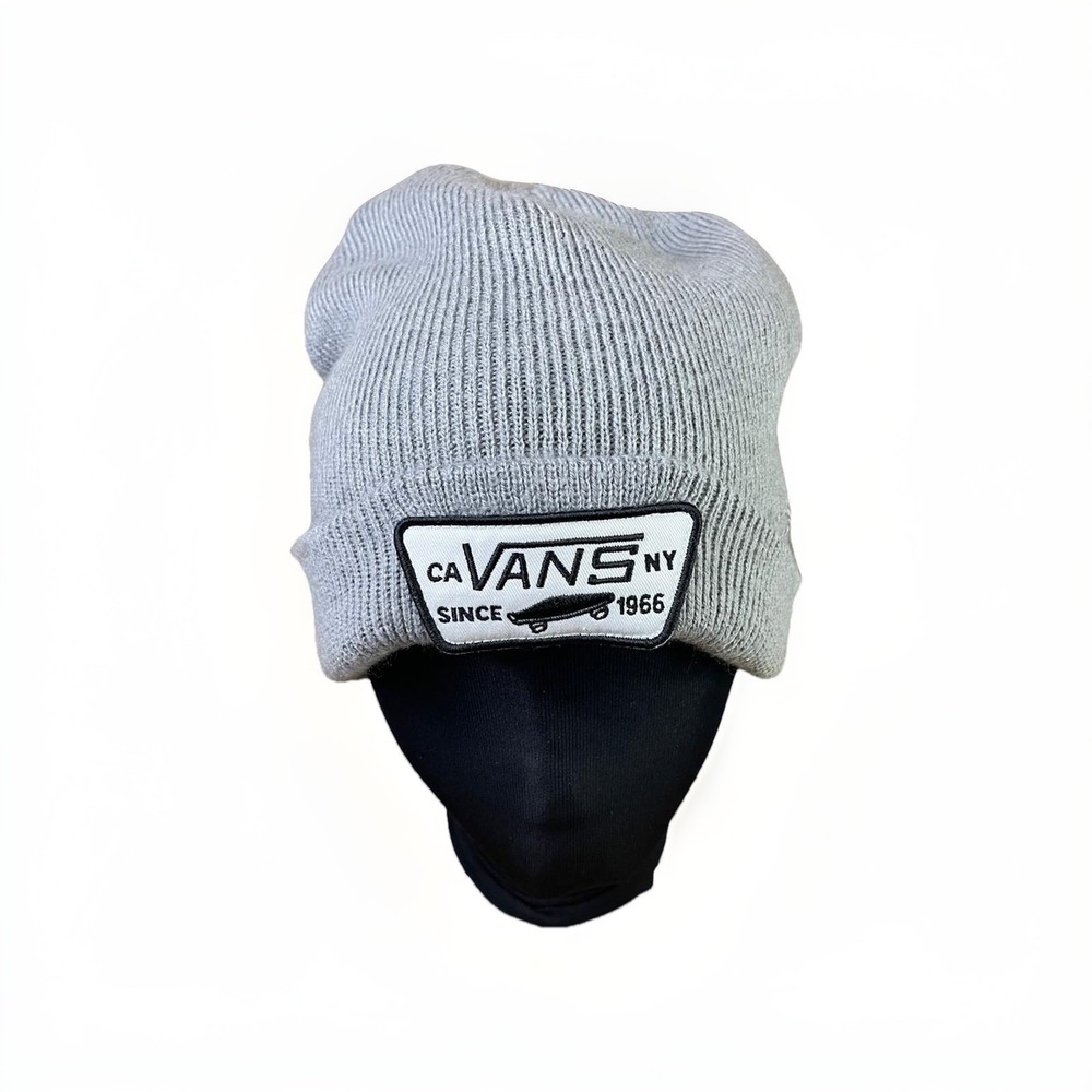 Vans Hat Beanie Burgundy Cuff Knit Patch Adult One Size NY. CA. Since 1966